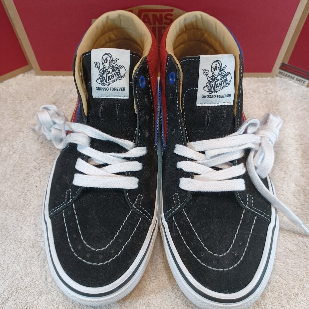Vans Men's 6.5/Women's 8 Skate Grosso Mid Forever Black/Blue VN0A5FCGAPB - Picture 9 of 12